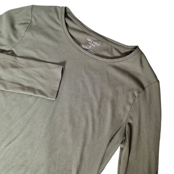 Nine West Tops - Nine West Women's Soft Spun Blouse Top Size Small Hunter Green Long Sleeve